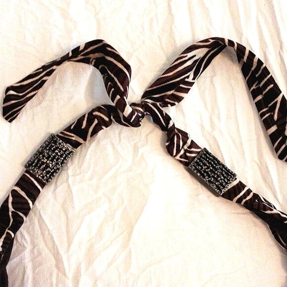 VNT Jantzen Bikini 2 Piece Size 14 Animal Print BROWN Triangle Top Bathing Suit - Picture 6 of 14